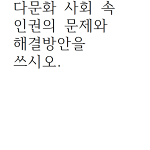 사회복지학과_다문화 사회 속 인권의 문제와  해결방안을 쓰시오.